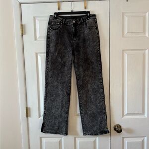 Black wide leg jeans